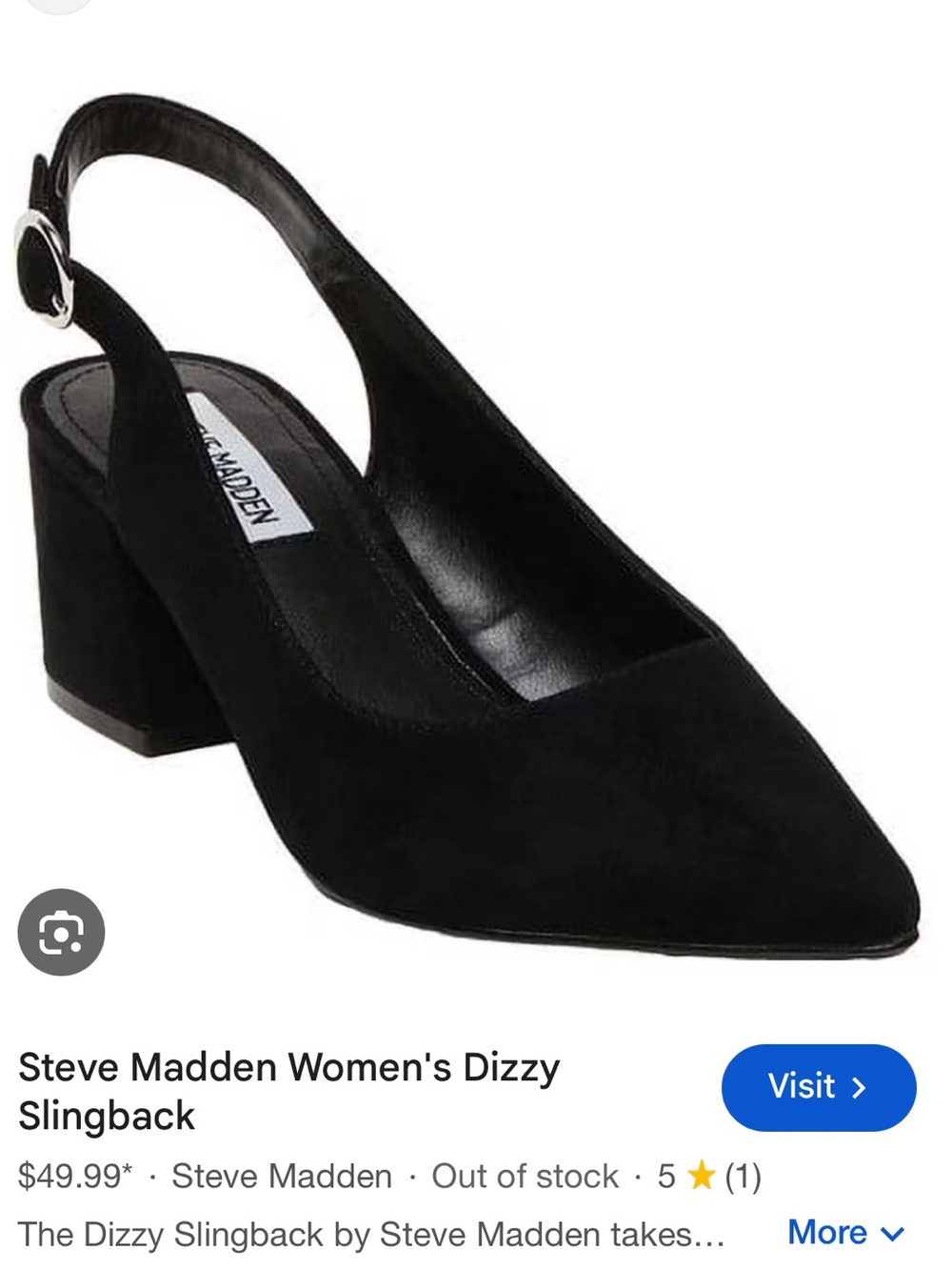 Steve Madden Dizzy Black Suede Slingback Block Heels
